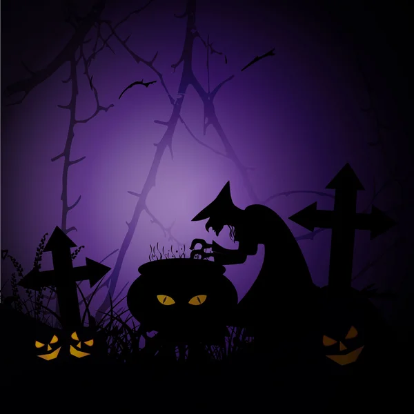 Gruseliger Hintergrund der Halloween-Nacht. Folge 10. — Stockvektor