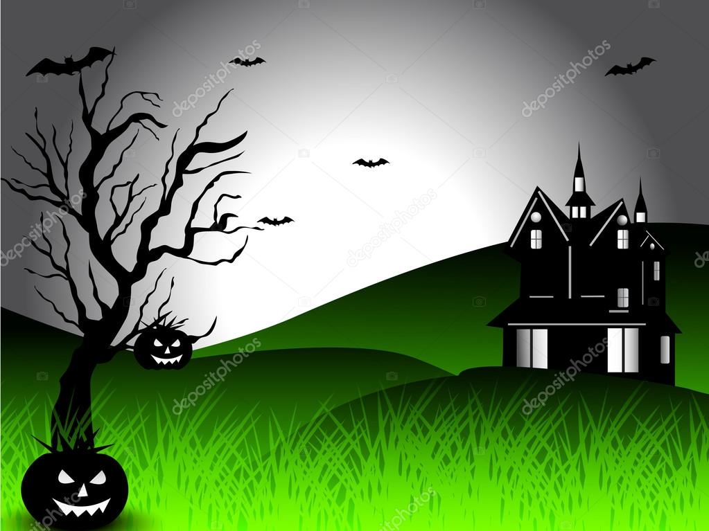 Scary Halloween night background. EPS 10.