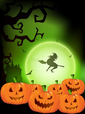 Scary halloween gece arka plan. EPS 10.