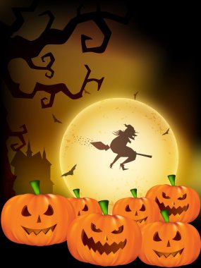 Scary halloween gece arka plan. EPS 10.