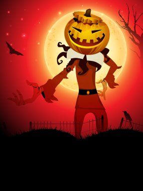 Cadılar Bayramı Balkabağı cadı. EPS 10.