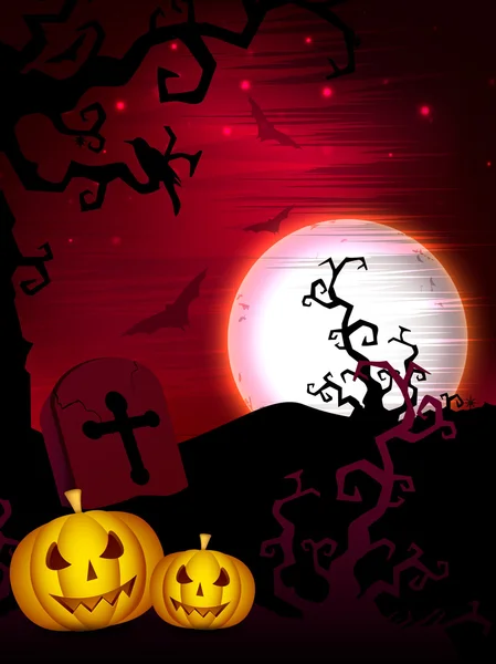 Fundo assustador da noite de Halloween. EPS 10 . — Vetor de Stock