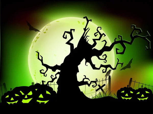 Spaventoso sfondo notte di Halloween. EPS 10 . — Vettoriale Stock
