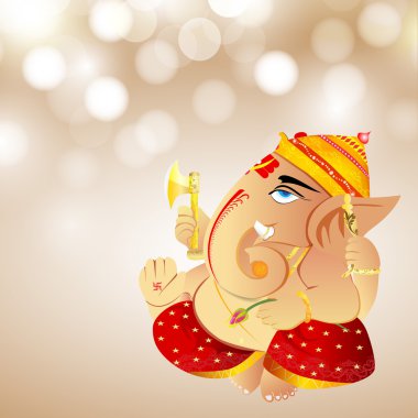 hindu lord ganesha yaratıcı parlak Illustration. EPS 10.