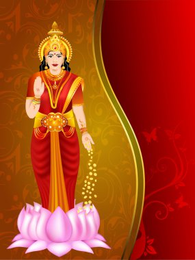 hindu Tanrıça laxmi Illustration. EPS 10.