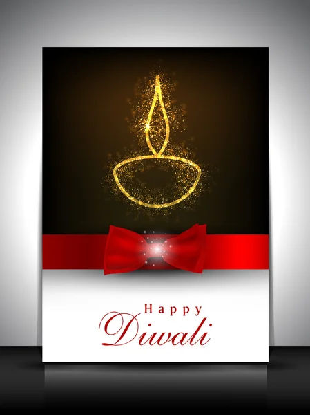 Tarjeta de felicitación con diya para el festival Diwali en la India. EPS 10 . — Archivo Imágenes Vectoriales