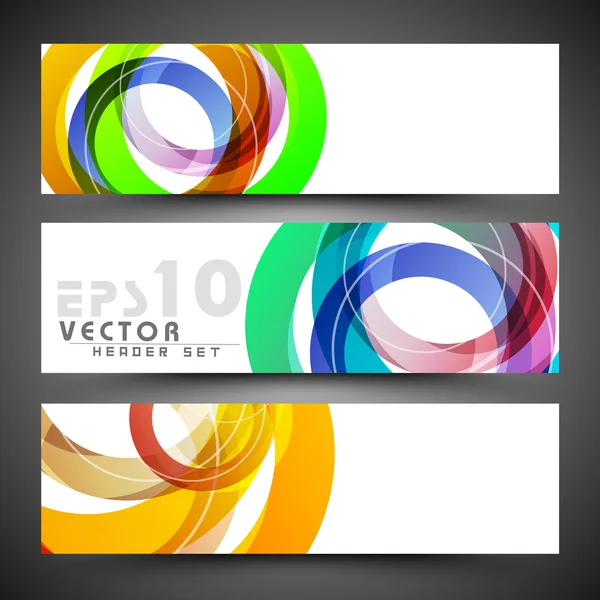 Website header of banner set. EPS 10. — Stockvector