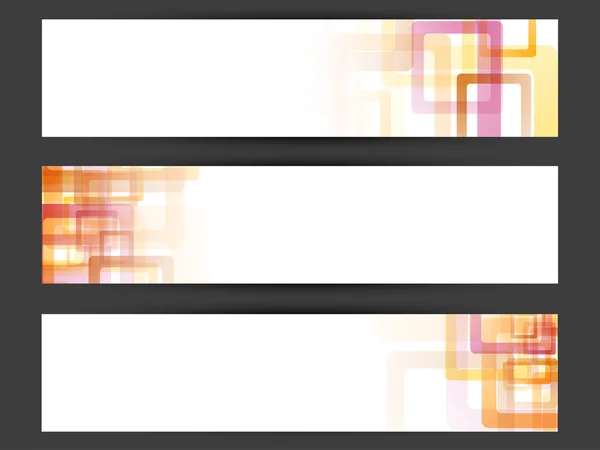 Website header of banner set. EPS 10. — Stockvector