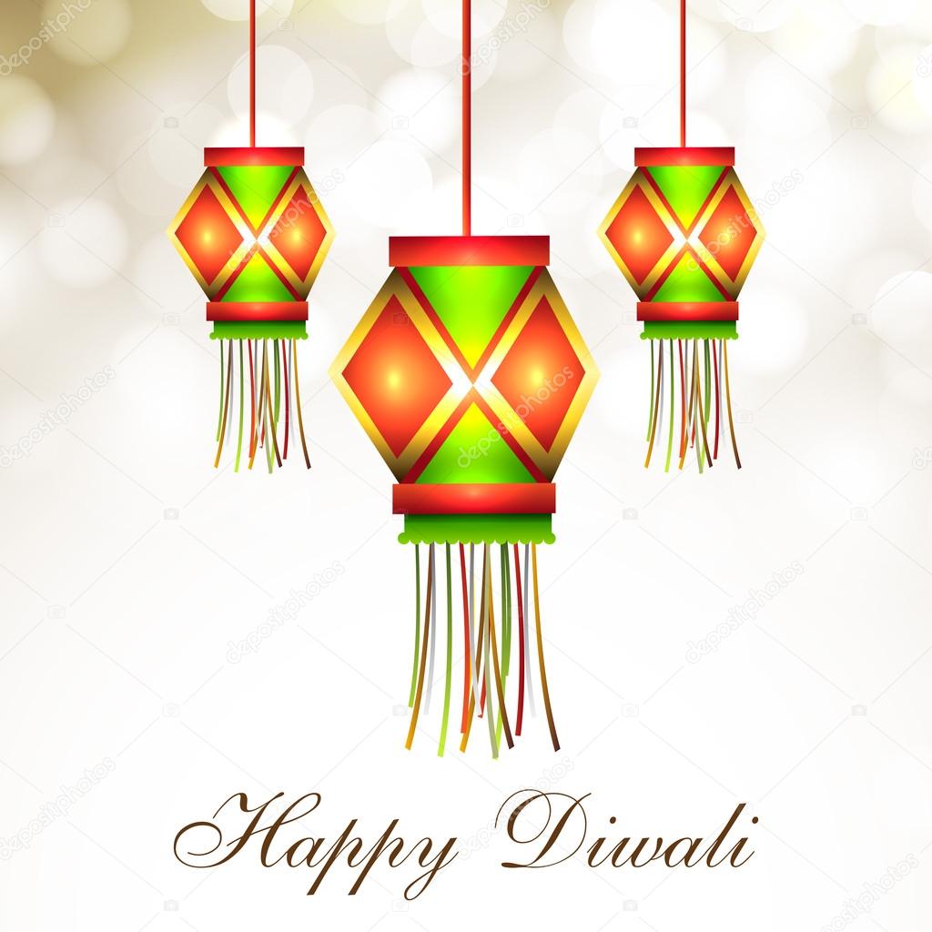 Hanging lamp for Diwali festival in India. EPS 10.