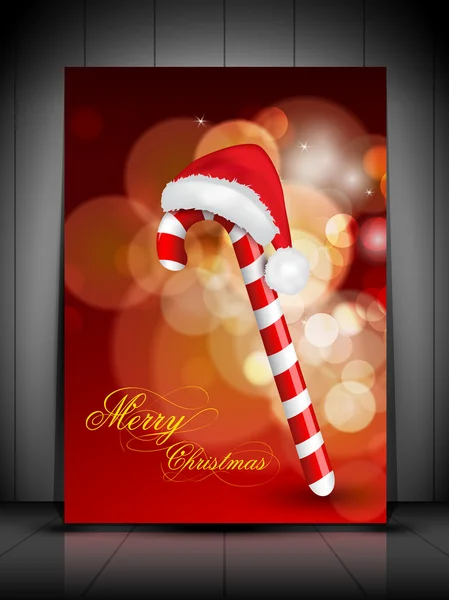 Üdvözlés kártya, Ajándékkártya vagy meghívó a boldog karácsonyt — Stock Vector