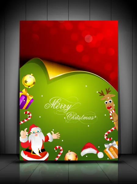 Mooie merry christmas wenskaart of Geschenkenkaart met santa — Stockvector