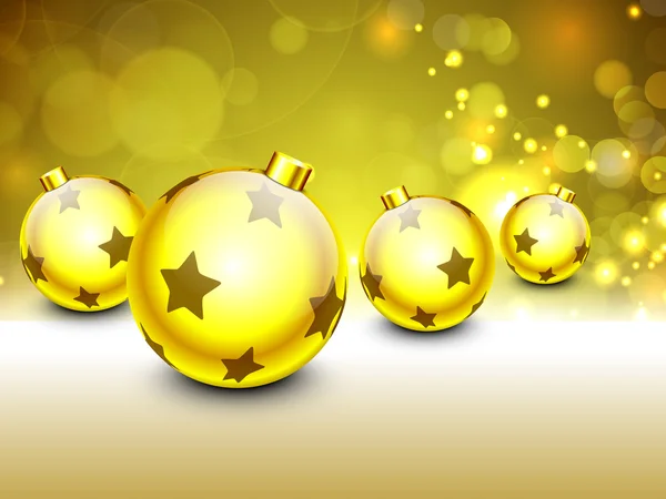 Красивые рождественские шары украшены звездами на снежинках backgrou — стоковый вектор