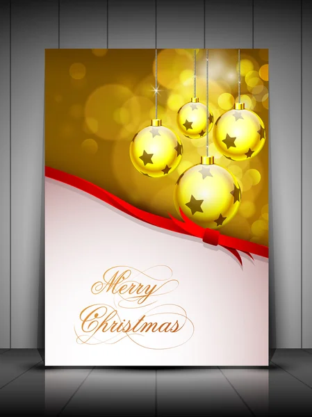 Feliz Navidad tarjeta de felicitación, tarjeta de regalo o tarjeta de invitación con — Archivo Imágenes Vectoriales
