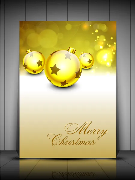 Merry christmas wenskaart, gift card en uitnodiging kaart wit — Stockvector