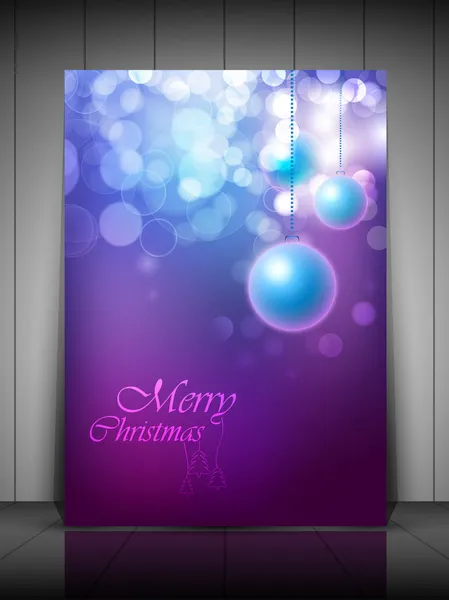 Beautiful Merry Christmas greeting card, gift card or invitation — Stock Vector