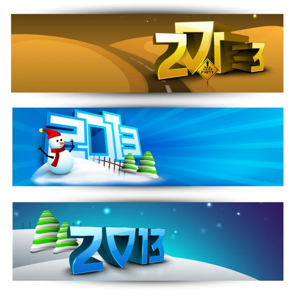 New year website header and banner set. EPS 10.