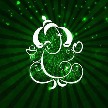 hindu lord ganesha yaratıcı parlak Illustration. EPS 10.