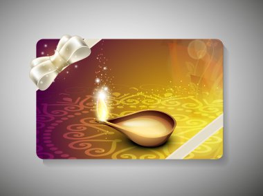 hediye kartı için deepawali veya diwali Festivali Hindistan'da. EPS 10.