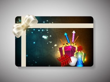 hediye kartı için deepawali veya diwali Festivali Hindistan'da. EPS 10.