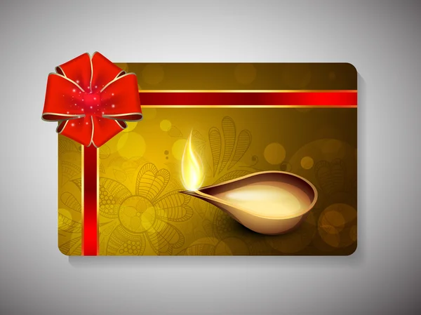 Gift card per il festival Deepawali o Diwali in India. EPS 10 . — Vettoriale Stock