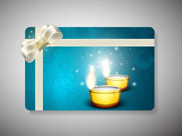 Gift card per il festival Deepawali o Diwali in India. EPS 10 . — Vettoriale Stock