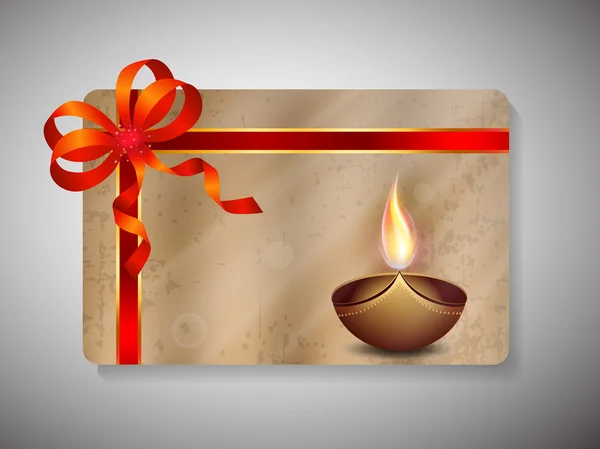 Gift card per il festival Deepawali o Diwali in India. EPS 10 . — Vettoriale Stock