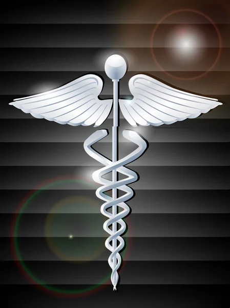Sfondo medico astratto con simbolo medico del caduceo. EPS 10 — Vettoriale Stock