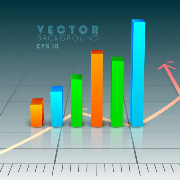 Absztrakt 3d statisztikák háttér, üzleti koncepció. EPS 10. — Stock Vector