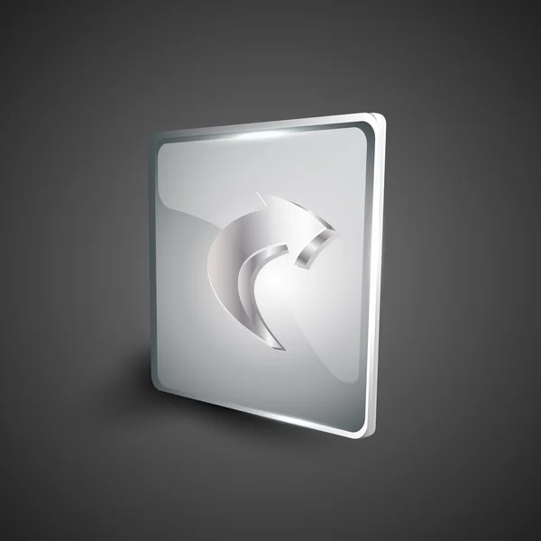 Set di icone con simbolo freccia destra lucida 3D web 2.0. EPS 10 . — Vettoriale Stock
