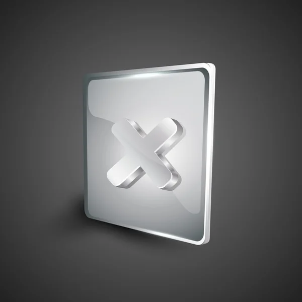 Set di icone con simbolo di convalida del marchio incrociato Web 2.0 lucido 3D. EPS 10 . — Vettoriale Stock