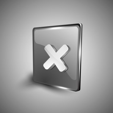 parlak 3d web 2.0 mark geçerlilik sembol simge çapraz ayarlayın. EPS 10.