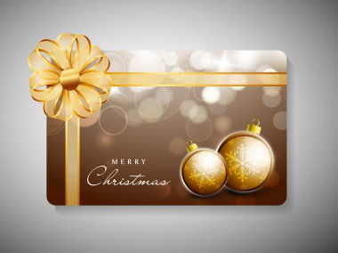 neşeli Noel kutlaması için hediye kartı. EPS 10.