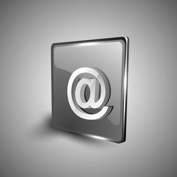 Glossy 3D web 2.0 email address 'at' icon set. SPE 10 . — Image vectorielle