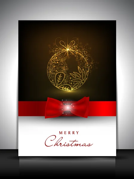 Neşeli Noel tebrik kartı, hediye kartı ve davetiye ara kart — Stok Vektör