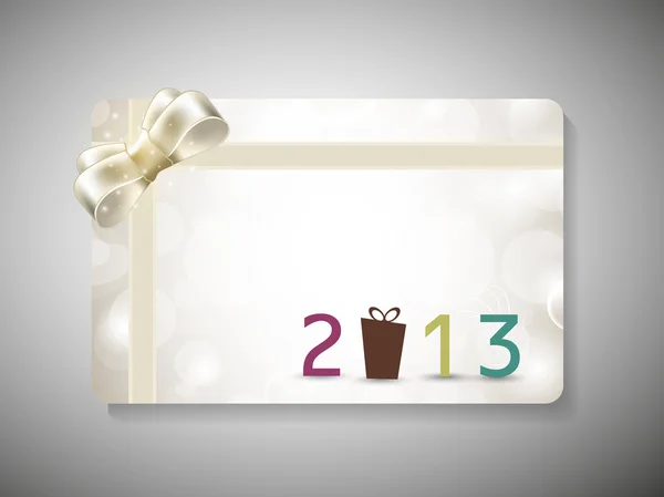 Gift card per Felice Anno Nuovo con nastro. EPS 10 . — Vettoriale Stock