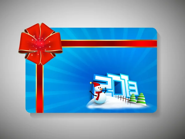 Gift card per Felice Anno Nuovo con nastro. EPS 10 . — Vettoriale Stock