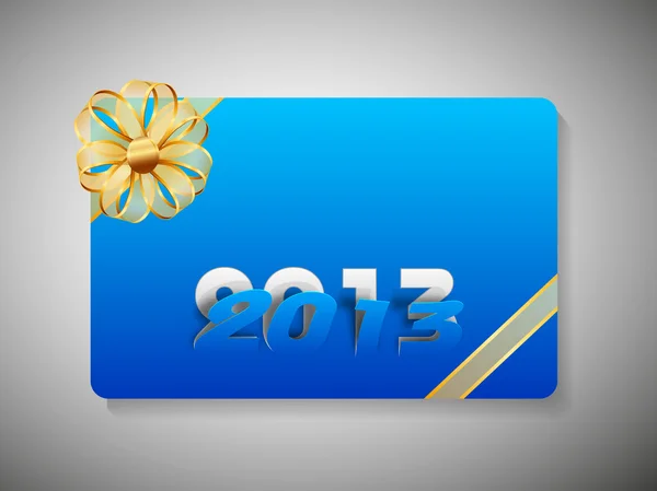 Tarjeta de regalo para la celebración del Feliz Año Nuevo con cinta. EPS 10 . — Vector de stock