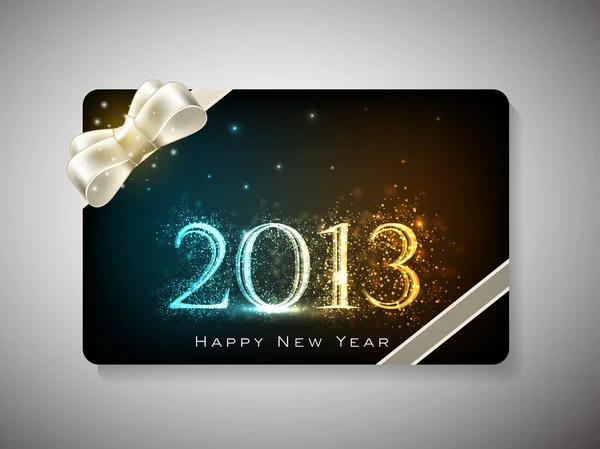 Δώρο κάρτα για τη γιορτή του Ευτυχισμένο το νέο έτος με κορδέλα. EPS 10. — Διανυσματικό Αρχείο