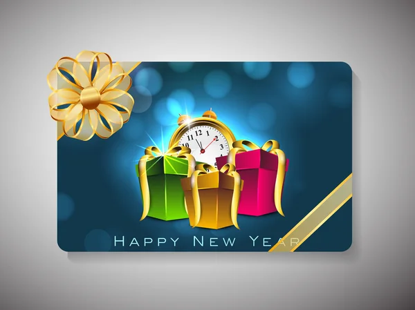 Dárkový poukaz pro šťastný nový rok oslava s mašlí. EPS 10. — Stockový vektor