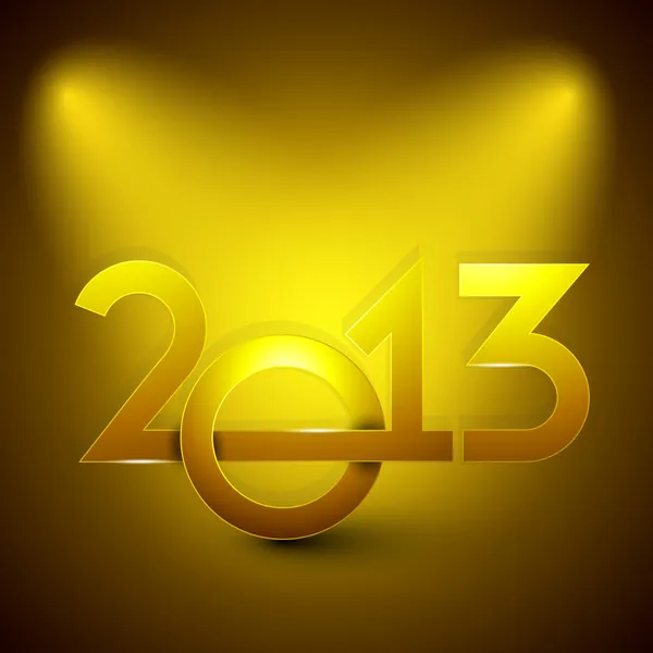 Stylized golden 2013, New Year celebration background. EPS 10. — Stock Vector