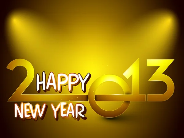 Stylizowane 2013 złote tło uroczystość nowego roku. EPS 10. — Wektor stockowy