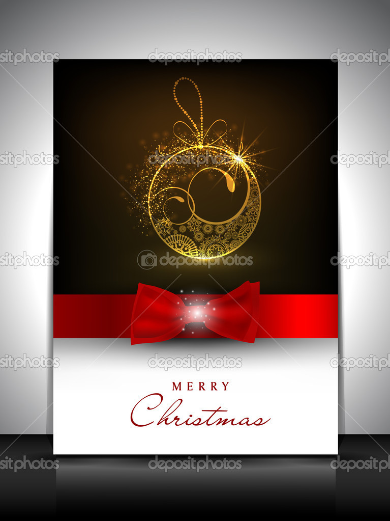 Merry Christmas greeting card, gift card and invitation card dec