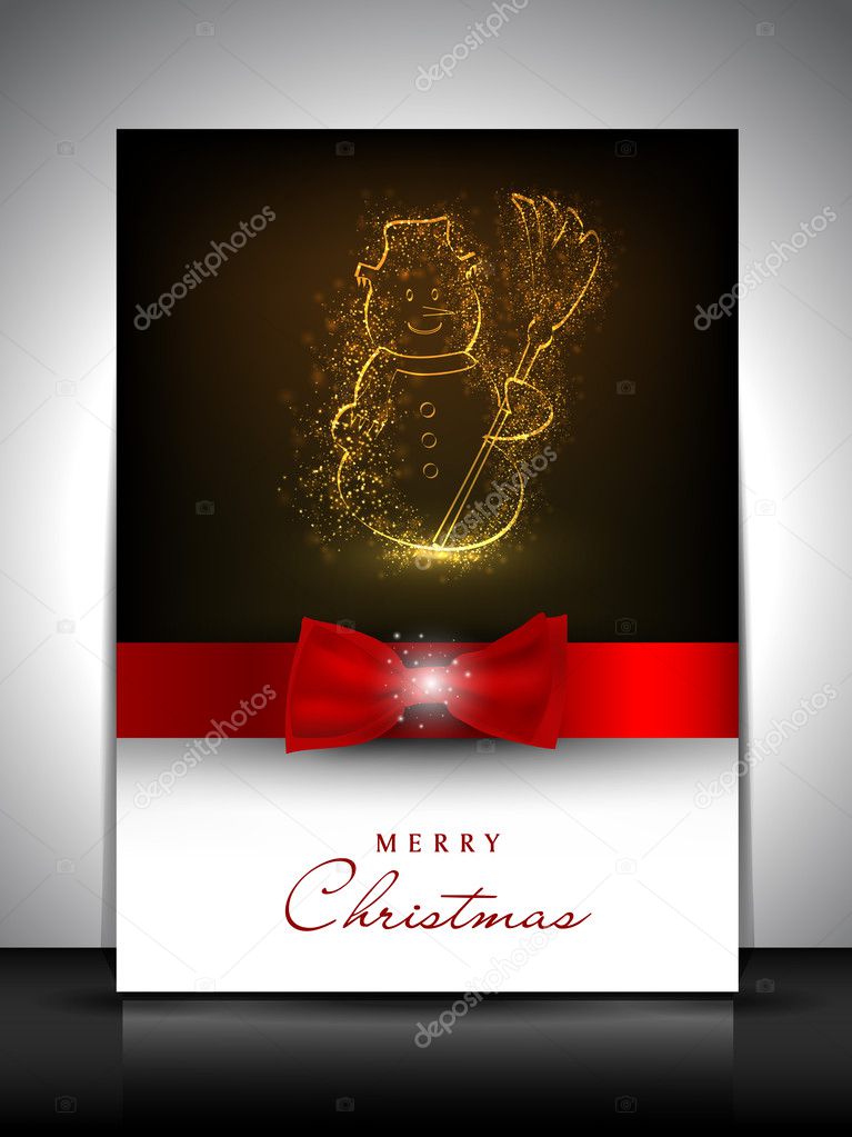Merry Christmas greeting card, gift card and invitation card dec