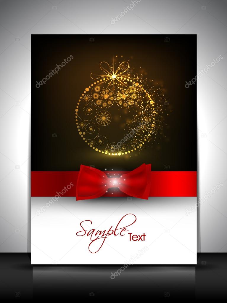 Happy New Year and Merry Christmas celebration, greeting card, g