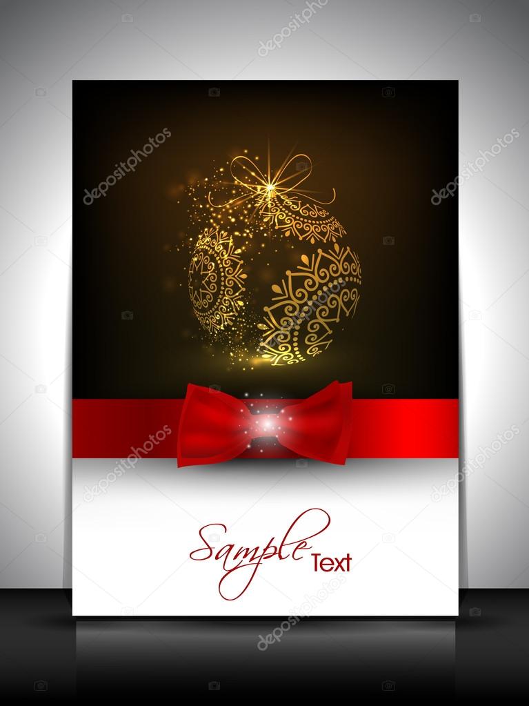 Happy New Year and Merry Christmas celebration, greeting card, g
