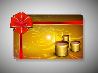 hediye kartı için deepawali veya diwali Festivali Hindistan'da. EPS 10.