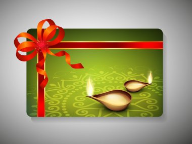 hediye kartı için deepawali veya diwali Festivali Hindistan'da. EPS 10.