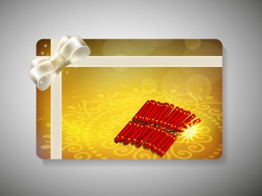 hediye kartı için deepawali veya diwali Festivali Hindistan'da. EPS 10.