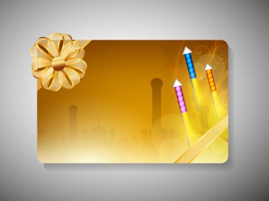 hediye kartı için deepawali veya diwali Festivali Hindistan'da. EPS 10.