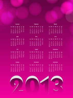 2013 yılı takvimi. EPS 10.